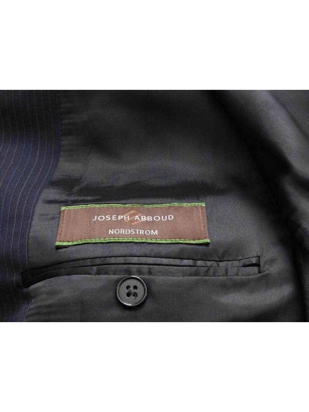 Joseph Abboud Nordstrom Size 40R Navy Blue Pinstripe Wool Suit 34x31 Excellent - Picture 6 of 6